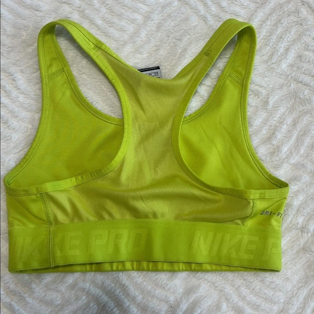 Nike Pro Dri-Fit Sports Bra | Neon Green | Size XS